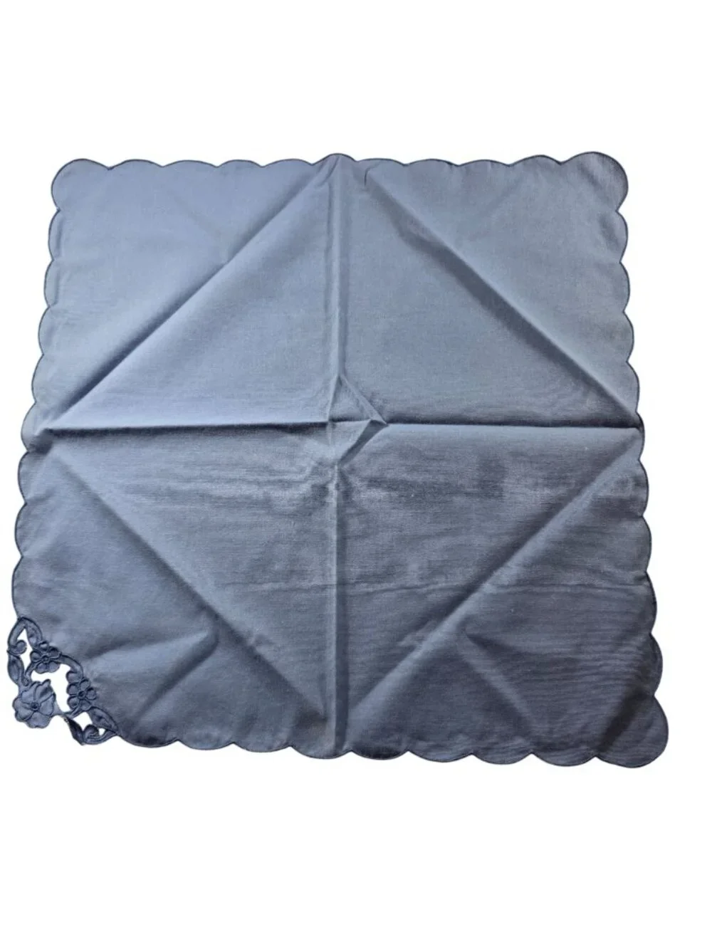 Set of four placemats and napkins Blue Scalloped Floral grannycore cottagecore